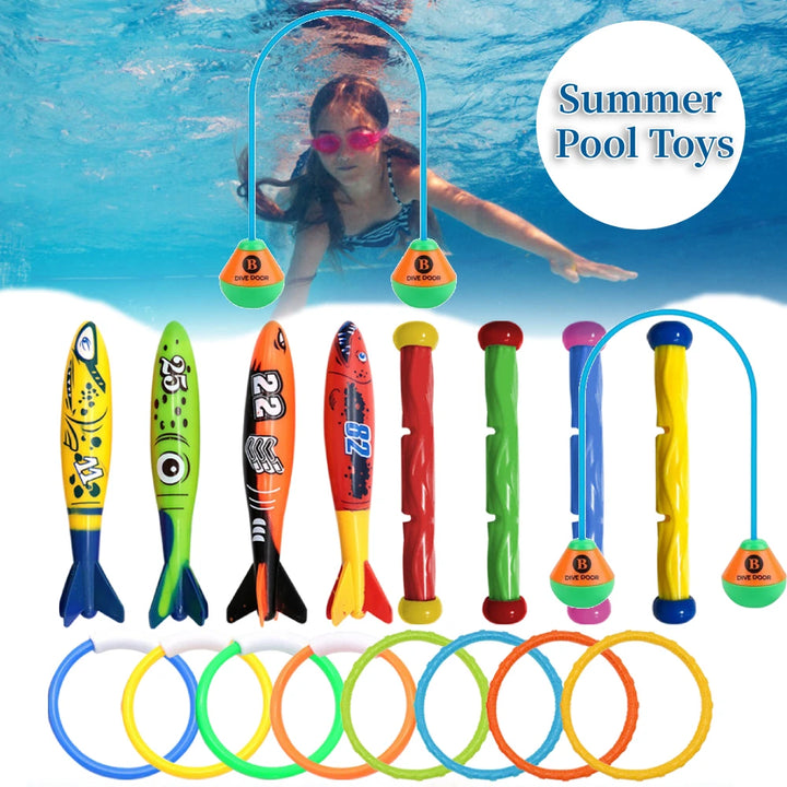 Kids Shark Rocket Pool Diving Toy Set – Summer Water Throwing Game, Swimming Training & Bath Toy for Toddlers and Children