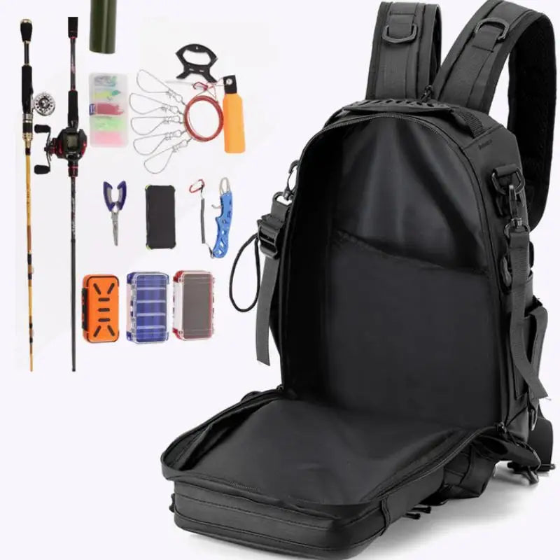 Multi-Functional Fishing Tackle Backpack – Large Capacity Waterproof Lure Bag with Gear Storage & Hanging System