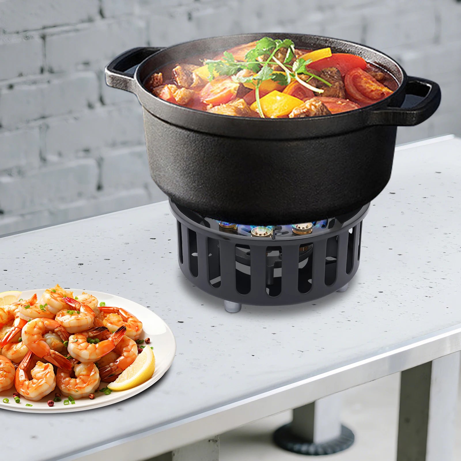 Portable Butane & Propane Camping Stove with Dual Adapters – Compact Outdoor Gas Burner for Cooking, Boiling & Frying