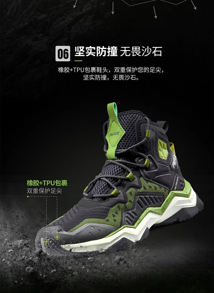 RAX Waterproof Mid-Top Hiking Shoes – Men’s & Women’s Leather Trekking Boots for Trail, Camping, Climbing & Outdoor Adventures