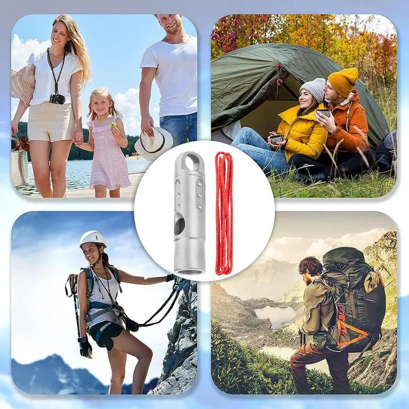 Titanium Survival Whistle – Ultralight Loud Hiking Safety Tool with Lanyard