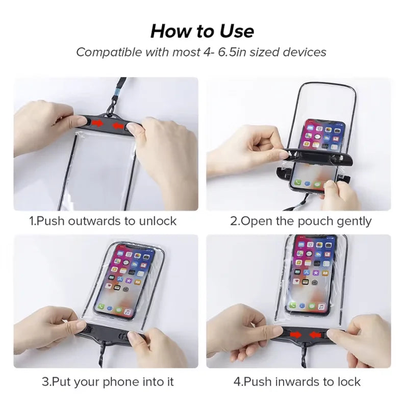 Universal Waterproof Phone Case – Underwater Protective Pouch for iPhone & Samsung (Swimming, Beach & Travel)