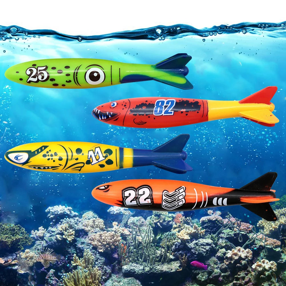 Kids Shark Rocket Pool Diving Toy Set – Summer Water Throwing Game, Swimming Training & Bath Toy for Toddlers and Children