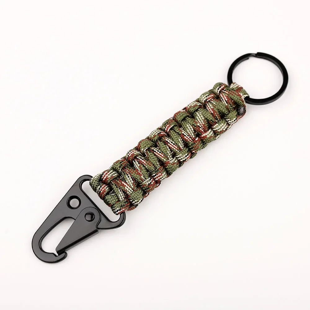Paracord Survival Keychain with Carabiner & Bottle Opener – Military Braided EDC Tool for Camping & Hiking