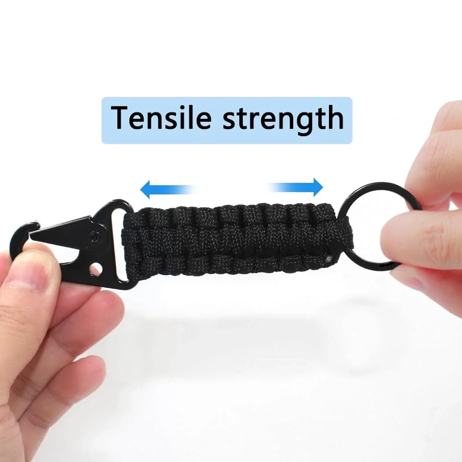 Paracord Survival Keychain with Carabiner & Bottle Opener – Military Braided EDC Tool for Camping & Hiking