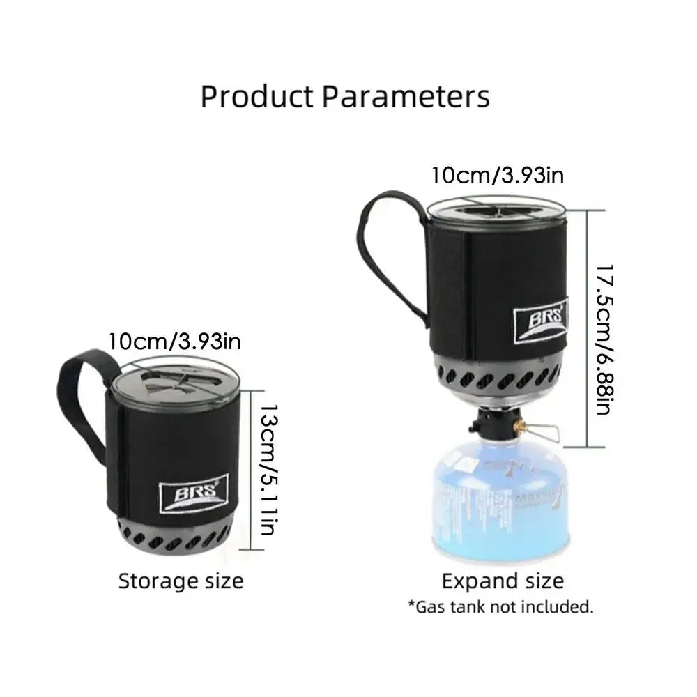 Jet Boil Style Camping Stove with Heat Exchanger – Portable Gas Backpacking Burner & Cooking Pot System