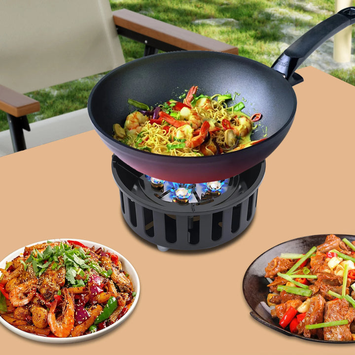 Portable Butane & Propane Camping Stove with Dual Adapters – Compact Outdoor Gas Burner for Cooking, Boiling & Frying