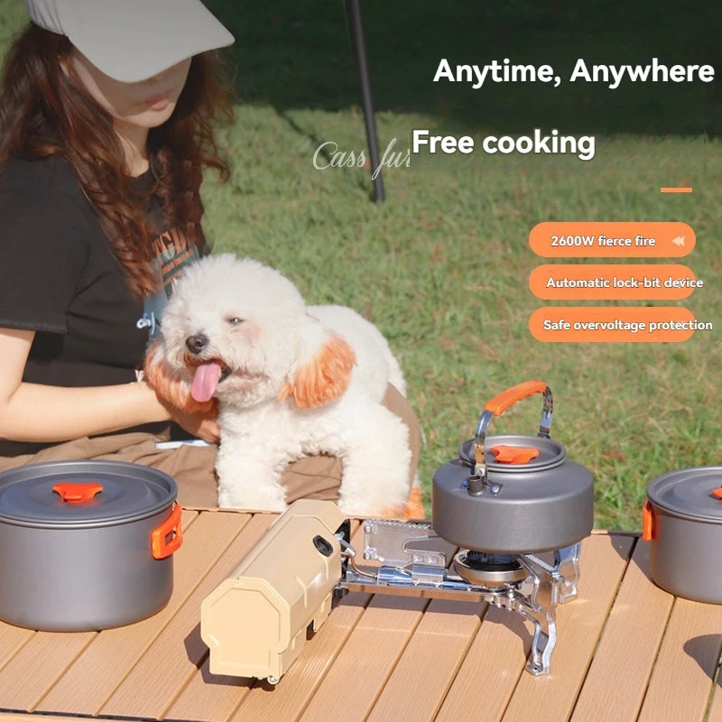 2670W Portable Camping Gas Stove – Folding Cassette Burner for Outdoor Cooking, Picnic & Travel