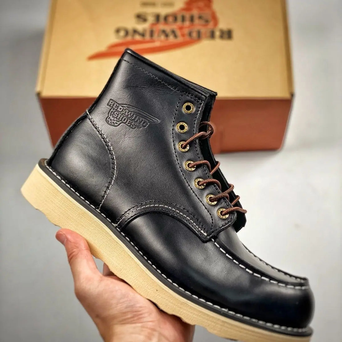 Retro Men’s Leather Work Boots – High-Top Motorcycle & Classic Combat Boots, Durable Lace-Up Outdoor & Casual Footwear