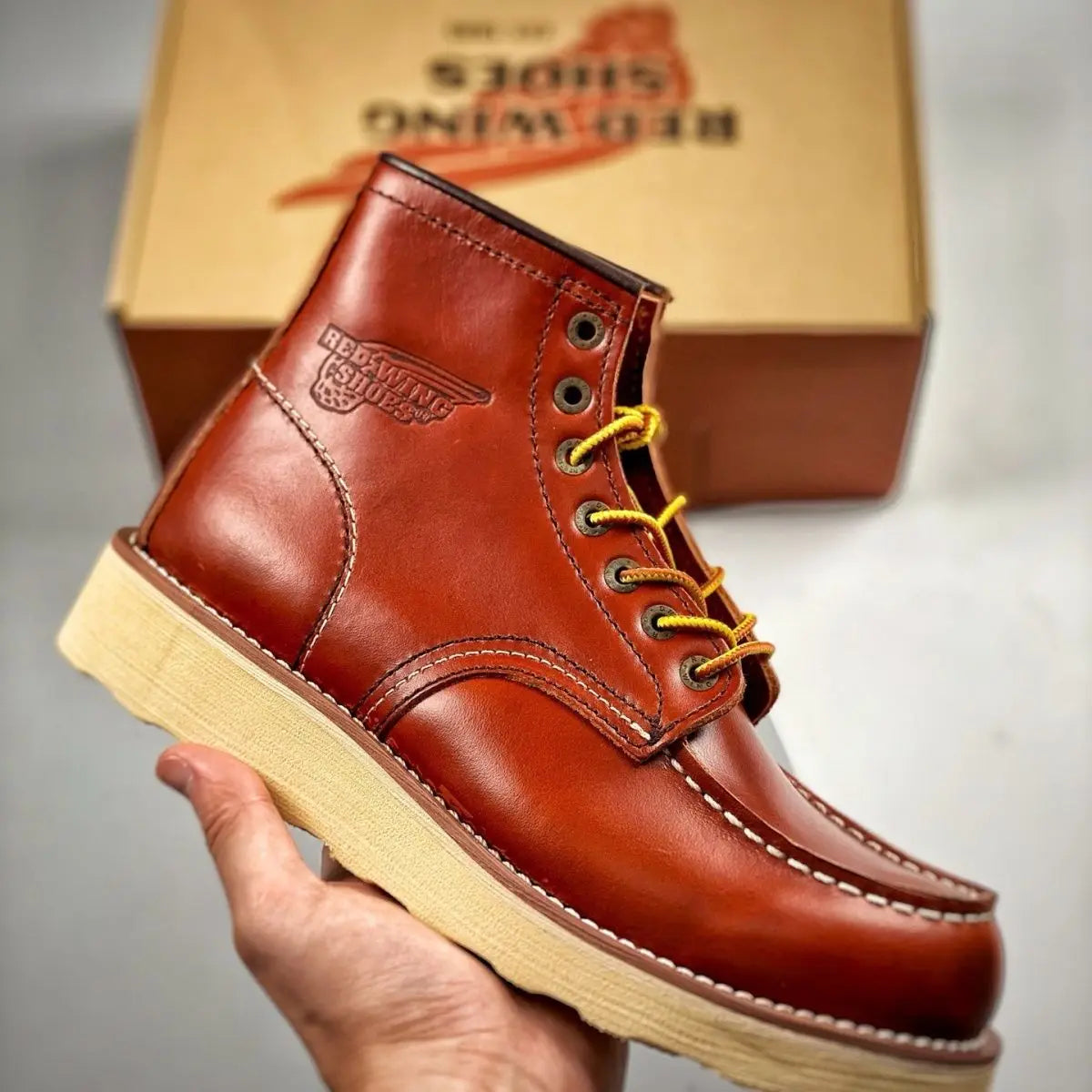 Retro Men’s Leather Work Boots – High-Top Motorcycle & Classic Combat Boots, Durable Lace-Up Outdoor & Casual Footwear