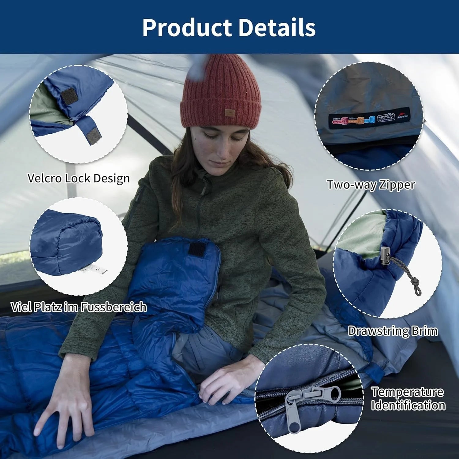 Naturehike MJ300/MJ600 Mummy Sleeping Bag – Ultra-Warm Winter Cotton Sleeping Bag for Camping & Indoor Use