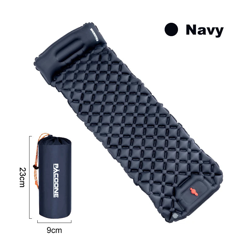 Ultralight Inflatable Camping Sleeping Pad with Built-in Pump & Pillow – Compact Air Mattress for Hiking, Backpacking & Travel