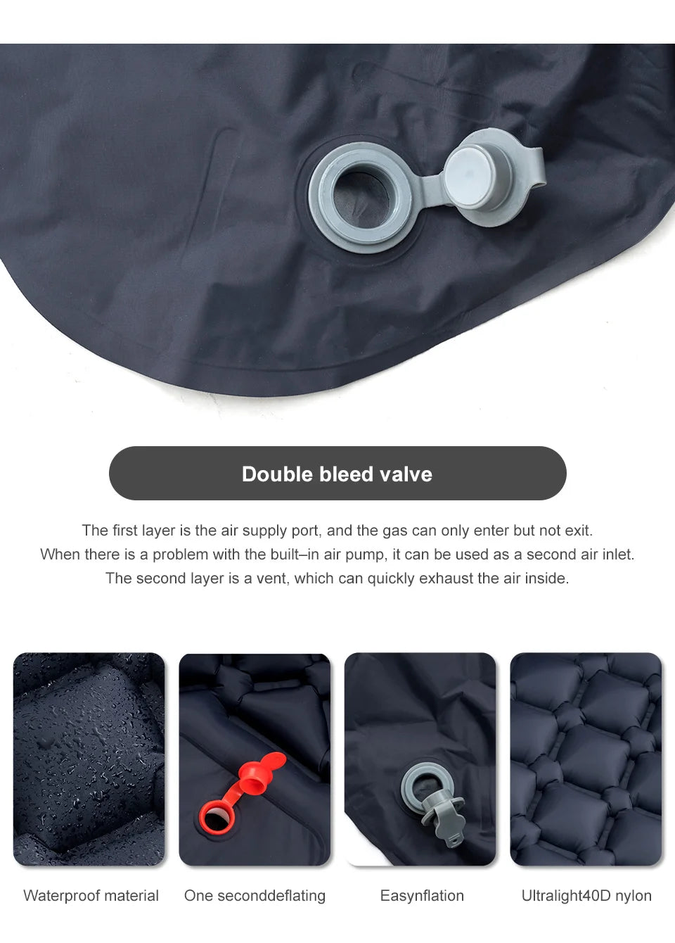 Ultralight Inflatable Camping Sleeping Pad with Built-in Pump & Pillow – Compact Air Mattress for Hiking, Backpacking & Travel
