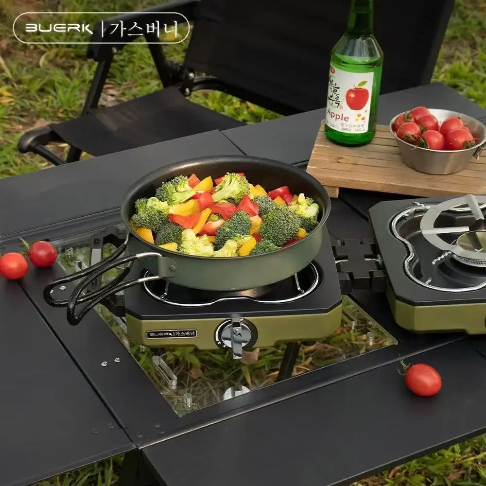 Portable Double Burner Camping Stove – High-Power Folding Gas Cooker for Outdoor BBQ, Picnic & Travel