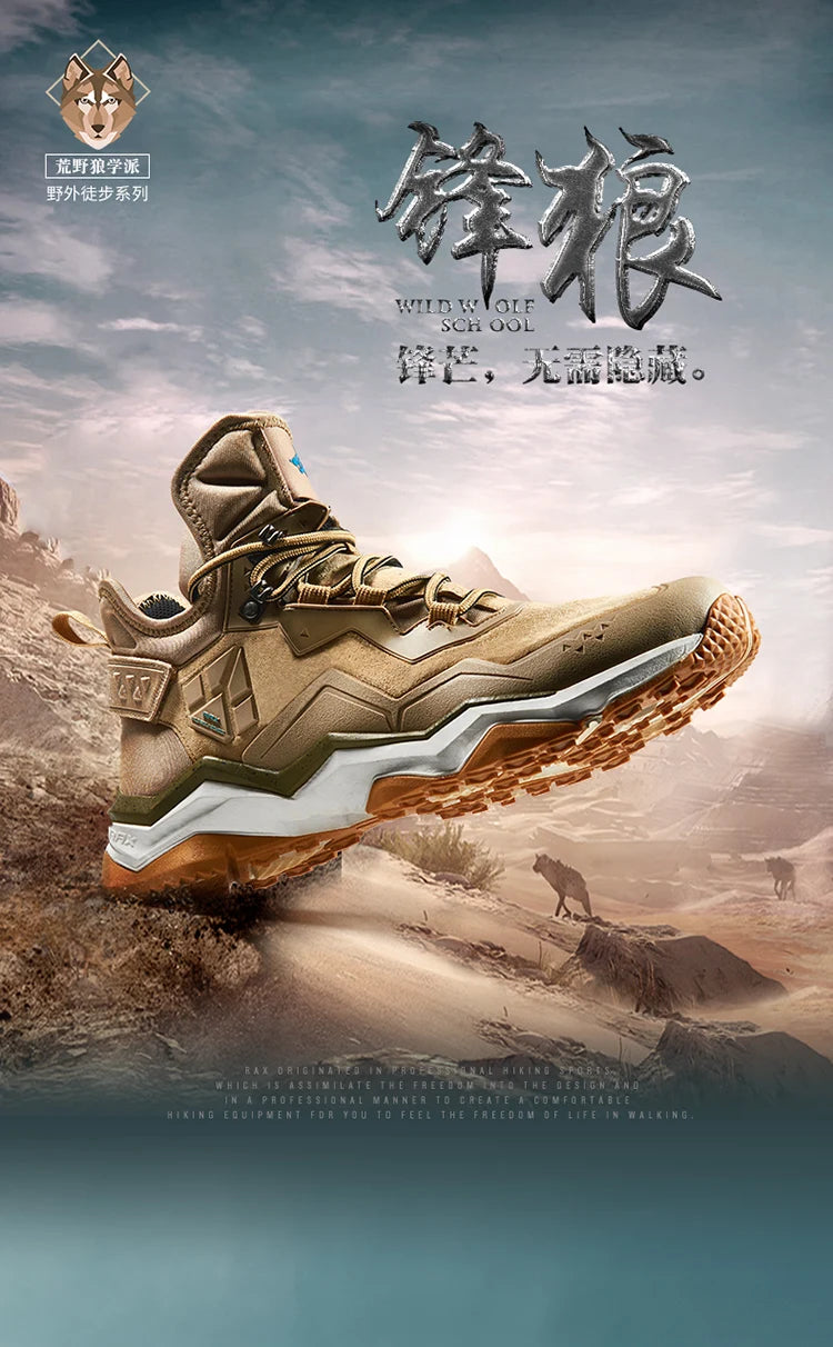 RAX Waterproof Mid-Top Hiking Shoes – Men’s & Women’s Leather Trekking Boots for Trail, Camping, Climbing & Outdoor Adventures