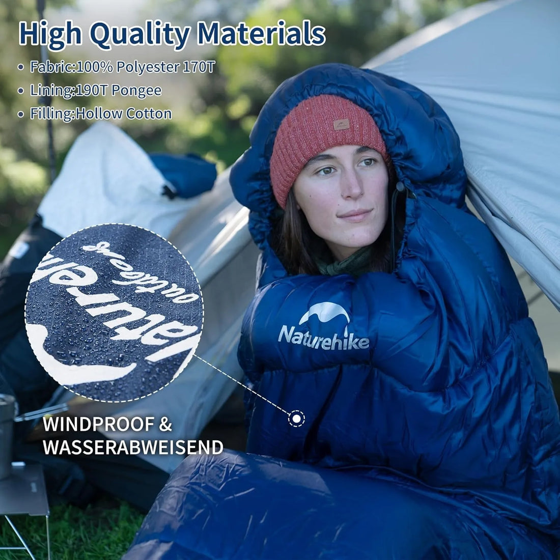 Naturehike MJ300/MJ600 Mummy Sleeping Bag – Ultra-Warm Winter Cotton Sleeping Bag for Camping & Indoor Use
