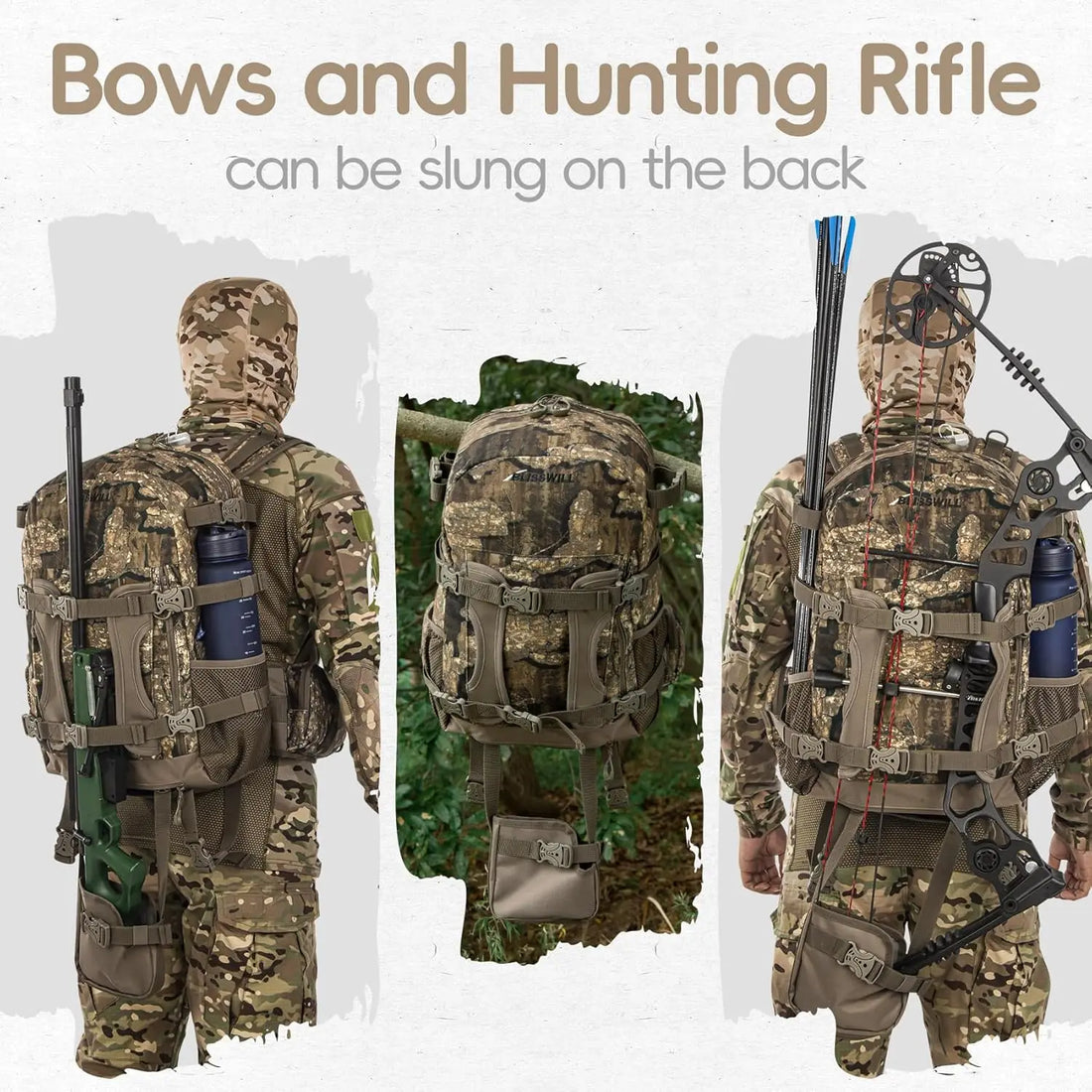 Rock Bark Hunting Backpack with Rifle Holder – Tactical Day Pack for Outdoor Hunting Gear