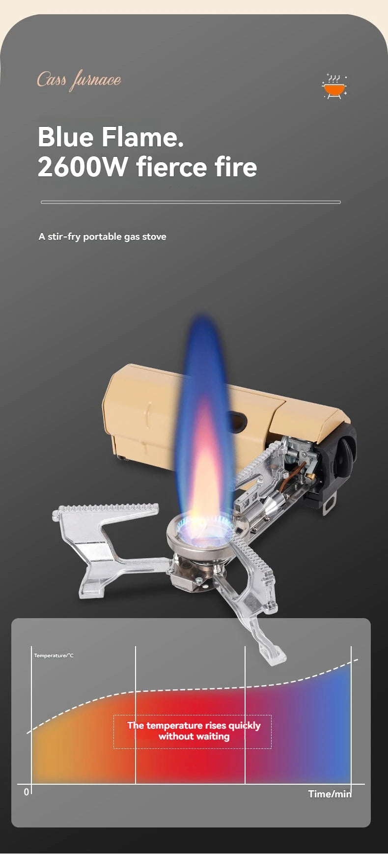 2670W Portable Camping Gas Stove – Folding Cassette Burner for Outdoor Cooking, Picnic & Travel