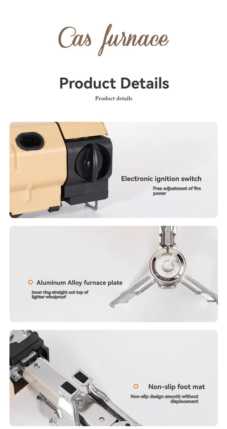 2670W Portable Camping Gas Stove – Folding Cassette Burner for Outdoor Cooking, Picnic & Travel