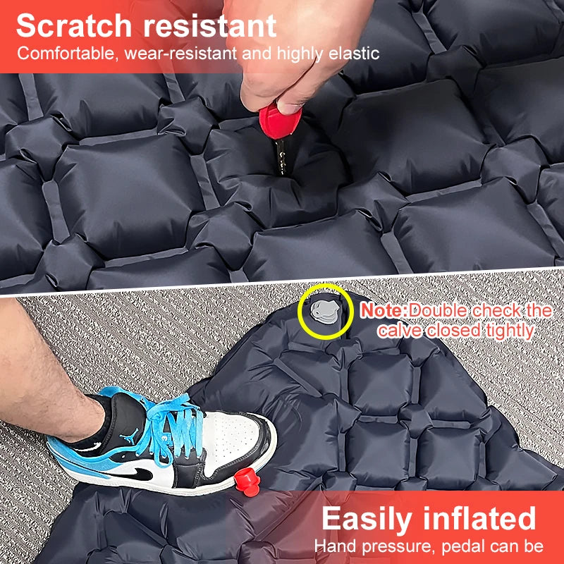Ultralight Inflatable Camping Sleeping Pad with Built-in Pump & Pillow – Compact Air Mattress for Hiking, Backpacking & Travel