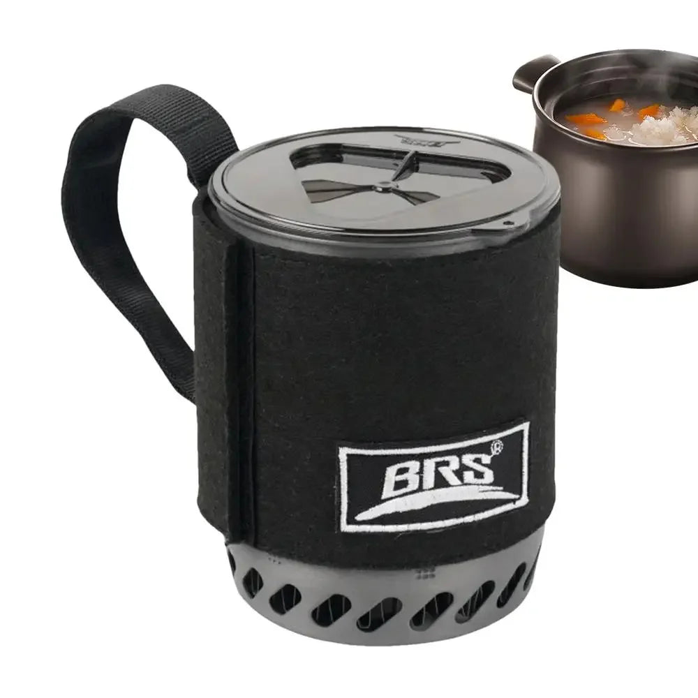 Jet Boil Style Camping Stove with Heat Exchanger – Portable Gas Backpacking Burner & Cooking Pot System