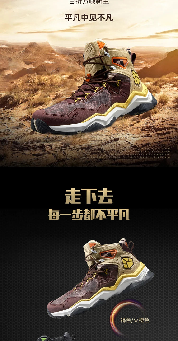 RAX Waterproof Mid-Top Hiking Shoes – Men’s & Women’s Leather Trekking Boots for Trail, Camping, Climbing & Outdoor Adventures