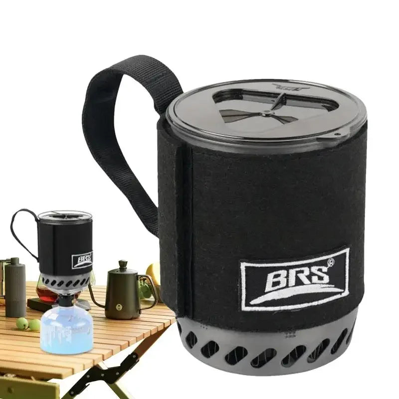 Jet Boil Style Camping Stove with Heat Exchanger – Portable Gas Backpacking Burner & Cooking Pot System