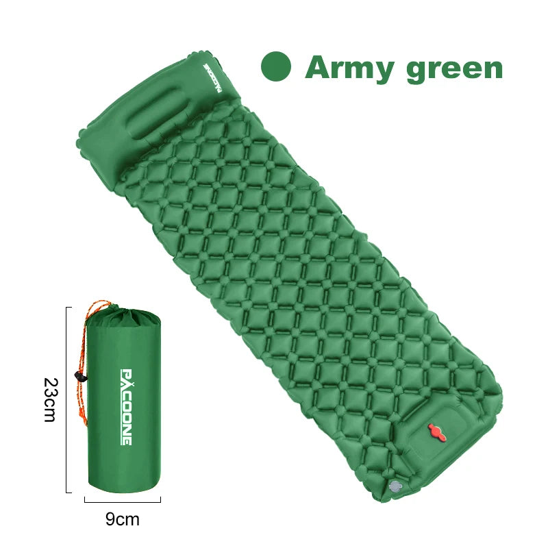 Ultralight Inflatable Camping Sleeping Pad with Built-in Pump & Pillow – Compact Air Mattress for Hiking, Backpacking & Travel