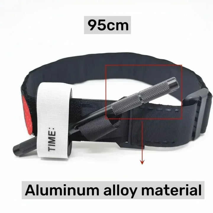 Tactical Aluminum Tourniquet with Rotary Pressure System – Military-Grade First Aid Survival Gear for Hiking, Camping & Emergency Rescue (MOLLE Compatible)