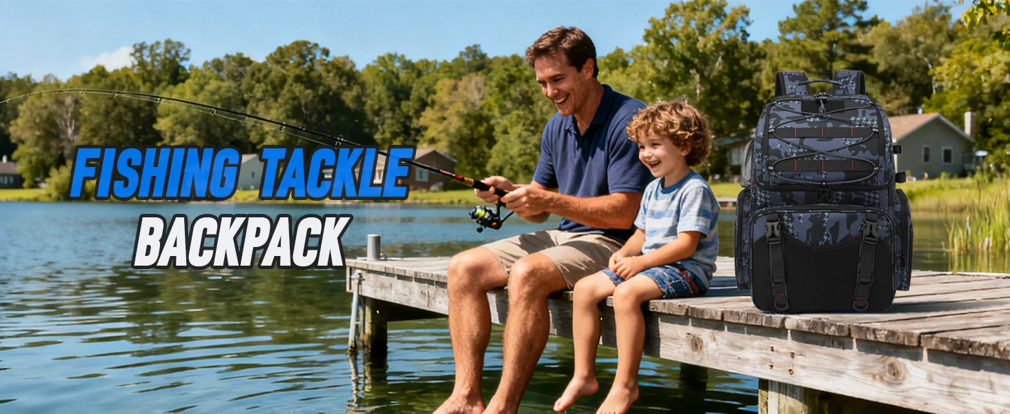 Multifunctional Tactical Fishing Backpack – Lightweight Tackle Bag with Rod Holder for Outdoor Fishing Gear