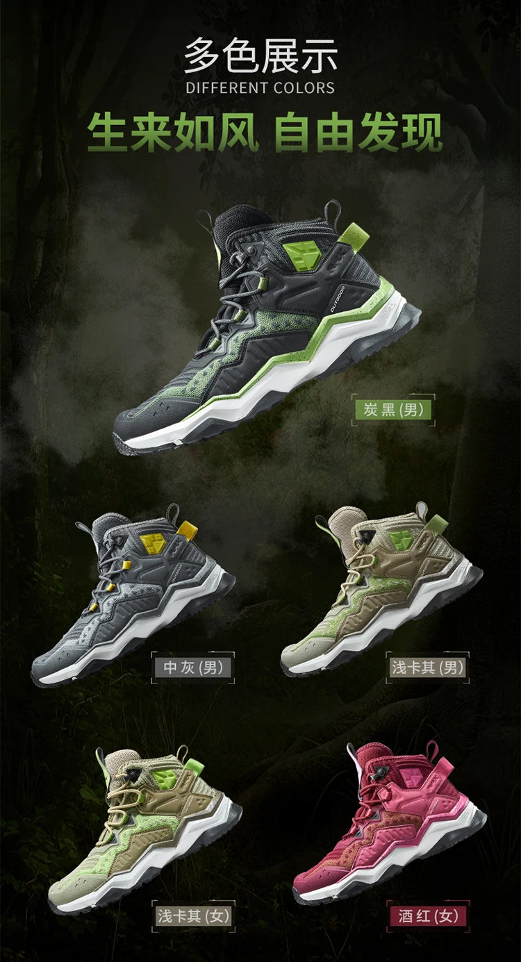 RAX Waterproof Mid-Top Hiking Shoes – Men’s & Women’s Leather Trekking Boots for Trail, Camping, Climbing & Outdoor Adventures