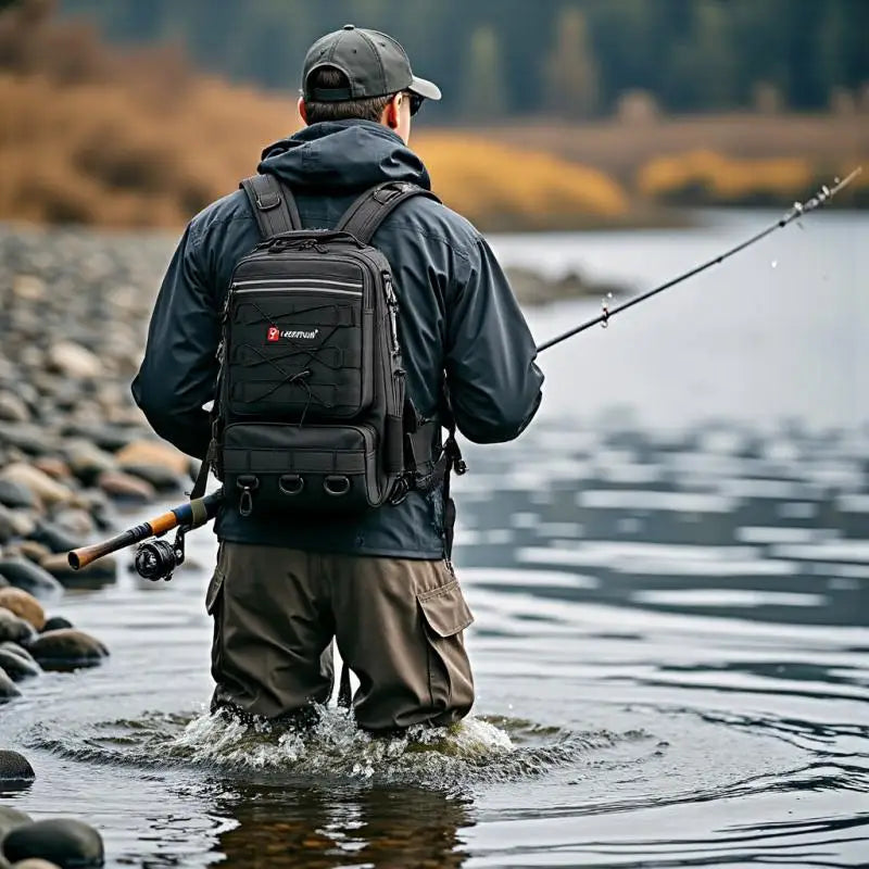 Multi-Functional Fishing Tackle Backpack – Large Capacity Waterproof Lure Bag with Gear Storage & Hanging System