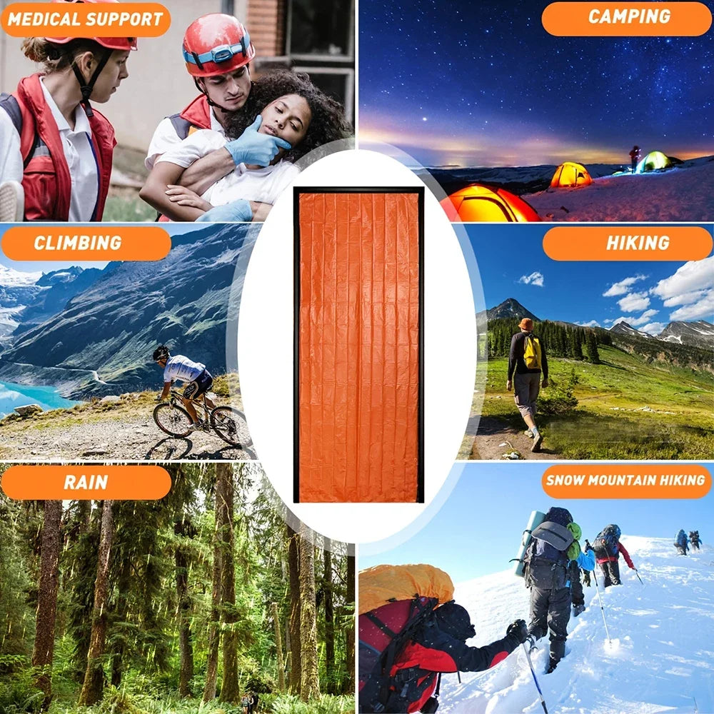 Portable Waterproof Emergency Sleeping Bag – Thermal Mylar Rescue Blanket