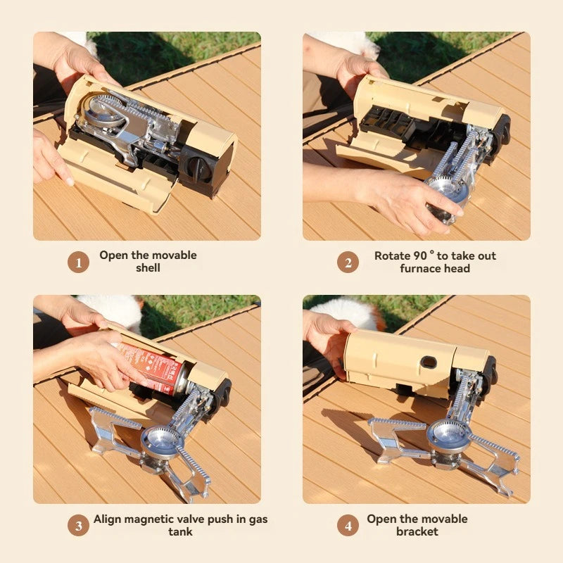 2670W Portable Camping Gas Stove – Folding Cassette Burner for Outdoor Cooking, Picnic & Travel