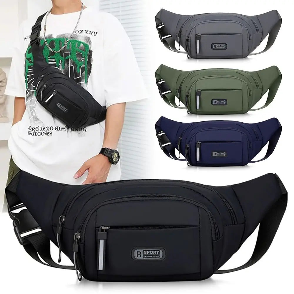 Large Capacity Anti-Theft Sling Bag for Men – Waterproof Nylon Chest Pack & Waist Bag for Travel, Sports & Everyday Carry