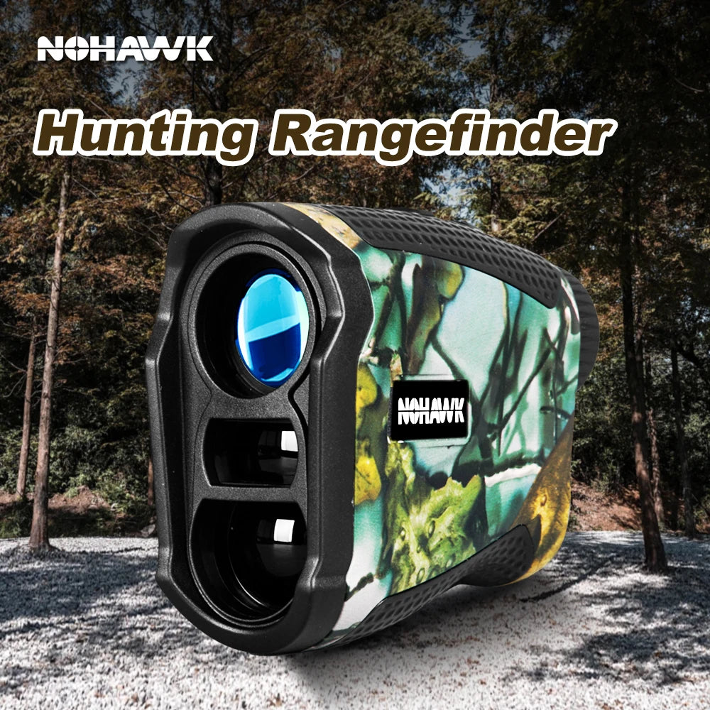 NOHAWK Multifunctional Hunting Rangefinder – 6X Magnification with Slope Compensation, Scan & Speed Modes (Camo Design)