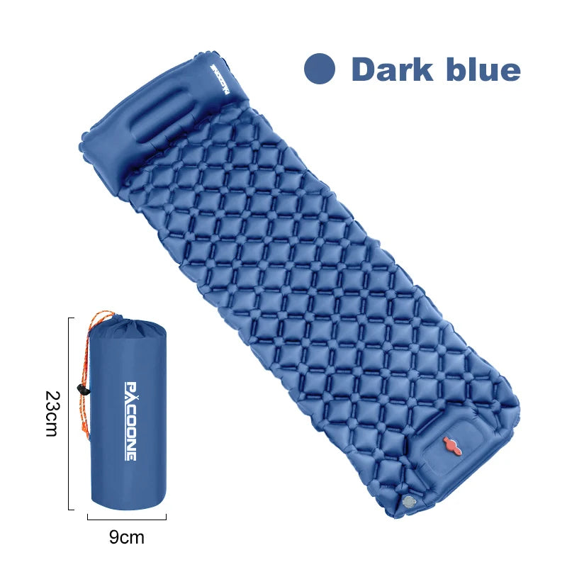 Ultralight Inflatable Camping Sleeping Pad with Built-in Pump & Pillow – Compact Air Mattress for Hiking, Backpacking & Travel
