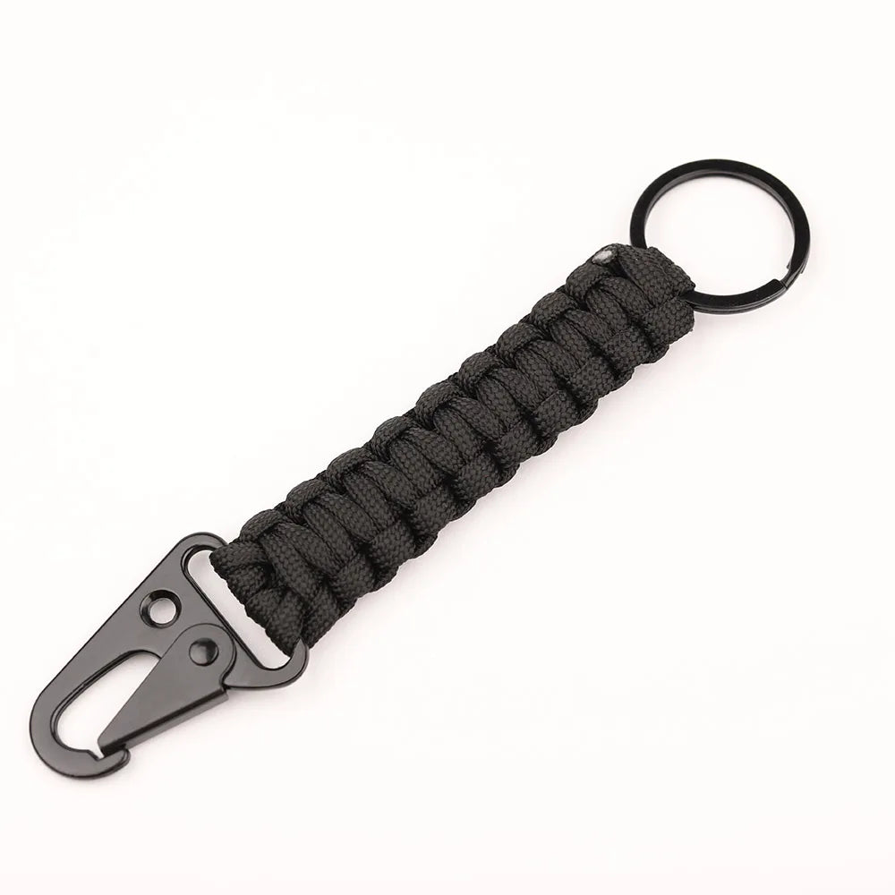 Paracord Survival Keychain with Carabiner & Bottle Opener – Military Braided EDC Tool for Camping & Hiking