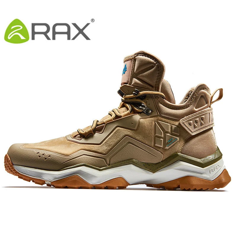 RAX Waterproof Mid-Top Hiking Shoes – Men’s & Women’s Leather Trekking Boots for Trail, Camping, Climbing & Outdoor Adventures