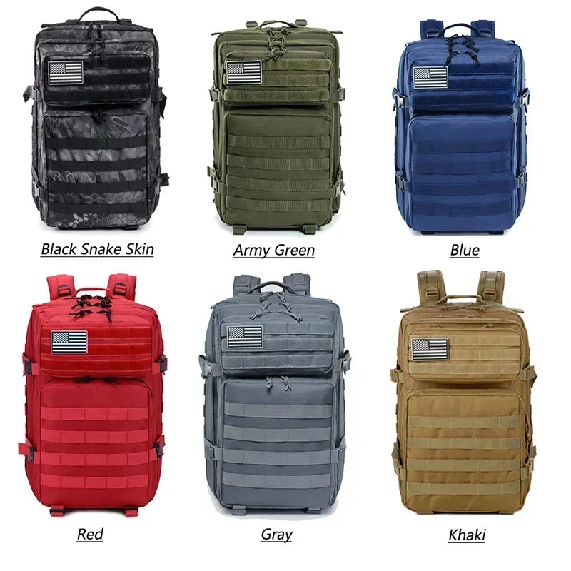 Tactical Backpack – Large Capacity 3-Day Outdoor Rucksack for Hiking, Camping & Travel