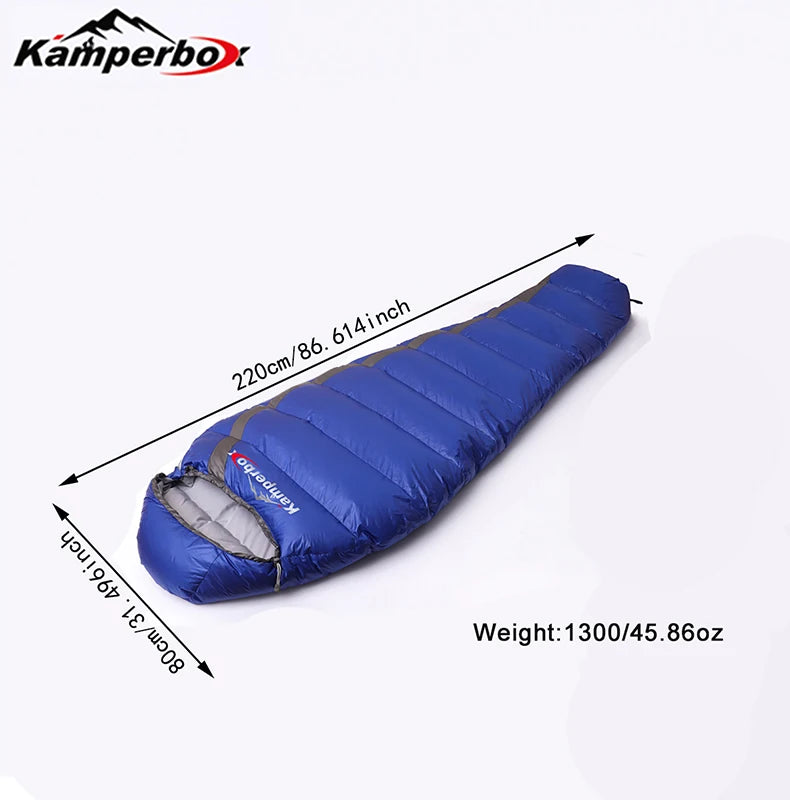 Kamperbox Ultralight Down Sleeping Bag – Warm Winter Camping Sleeping Bag for Backpacking & Outdoor Adventures