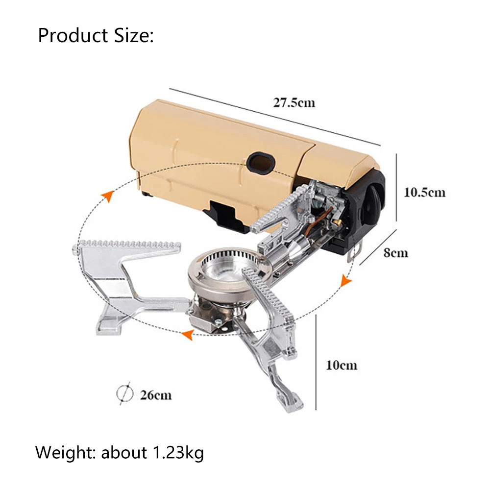 2600W Portable Camping Cassette Stove – Folding Butane Gas Burner for Outdoor Cooking, Hiking & Picnics