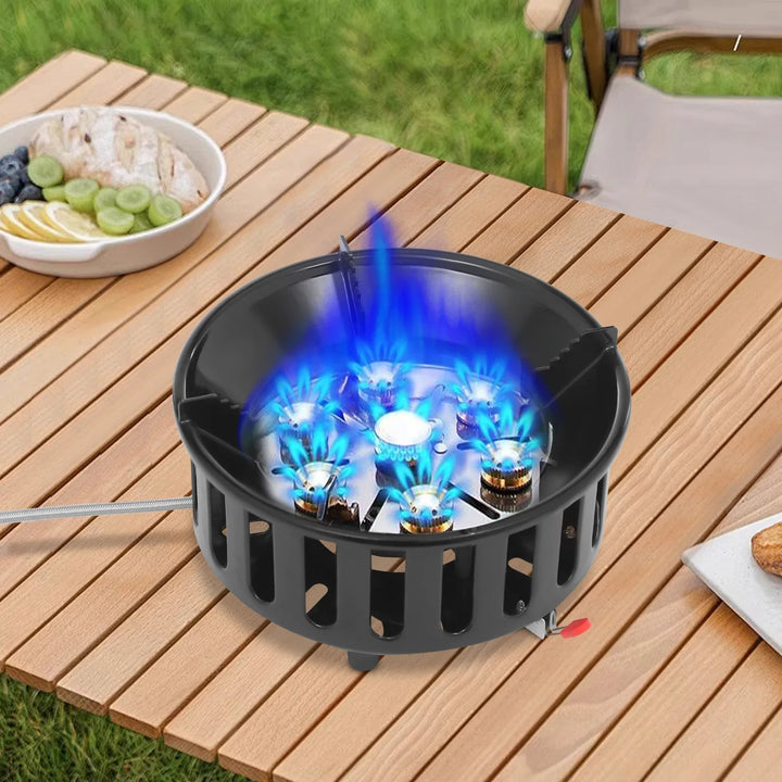 Portable Butane & Propane Camping Stove with Dual Adapters – Compact Outdoor Gas Burner for Cooking, Boiling & Frying