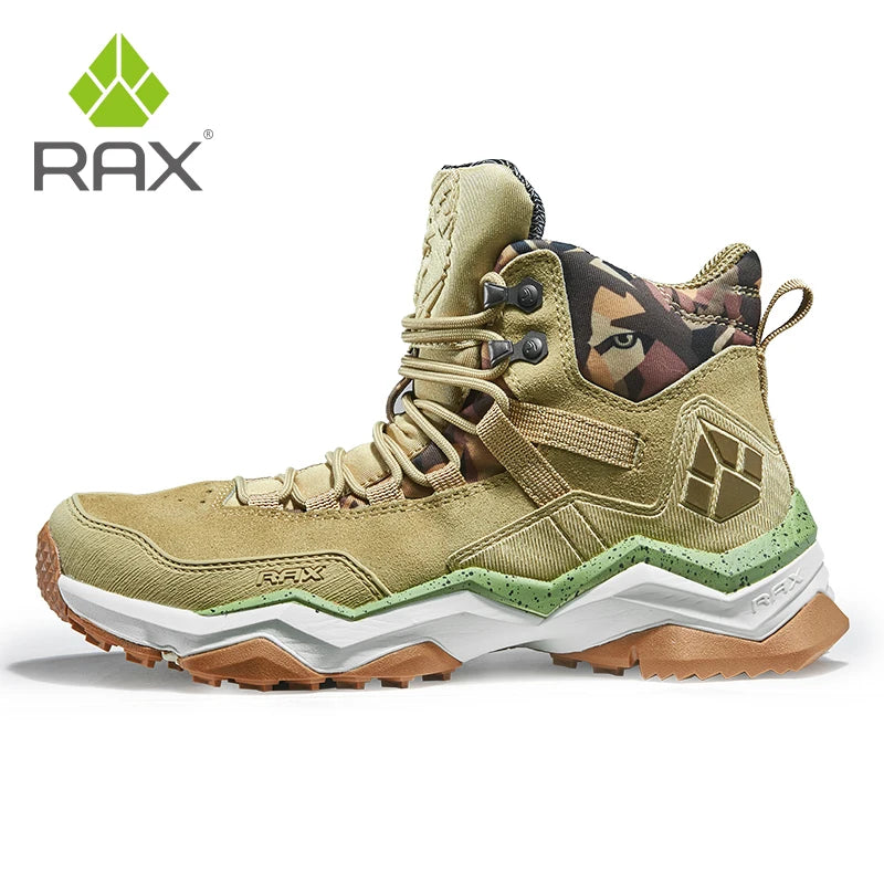 RAX Waterproof Mid-Top Hiking Shoes – Men’s & Women’s Leather Trekking Boots for Trail, Camping, Climbing & Outdoor Adventures