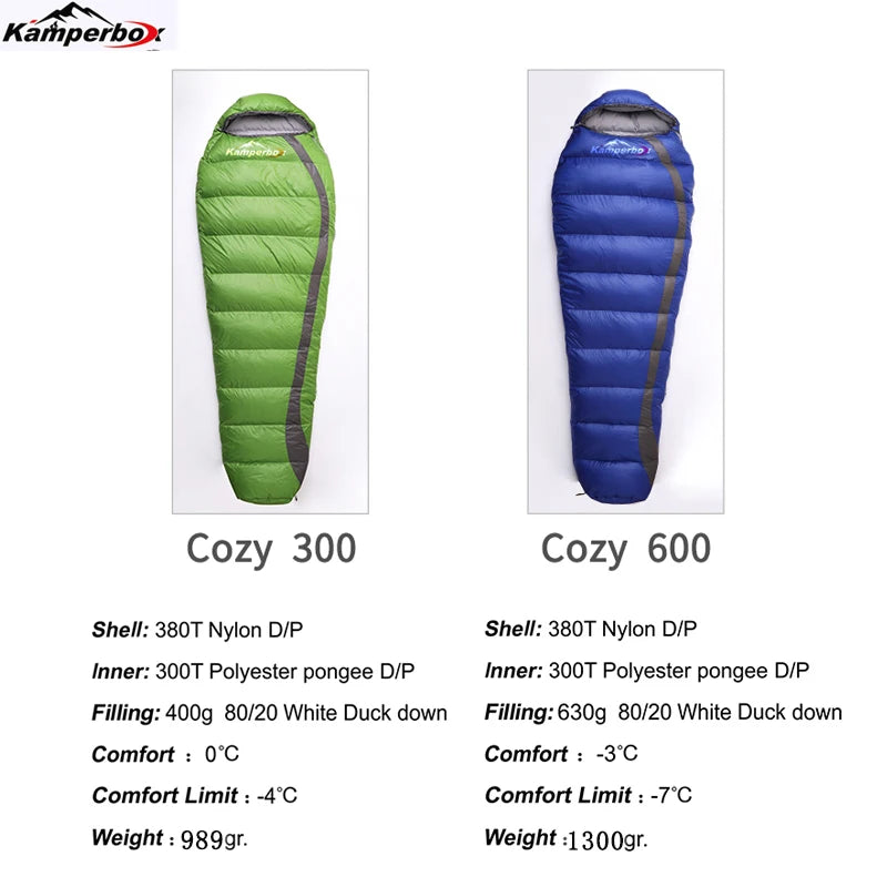 Kamperbox Ultralight Down Sleeping Bag – Warm Winter Camping Sleeping Bag for Backpacking & Outdoor Adventures