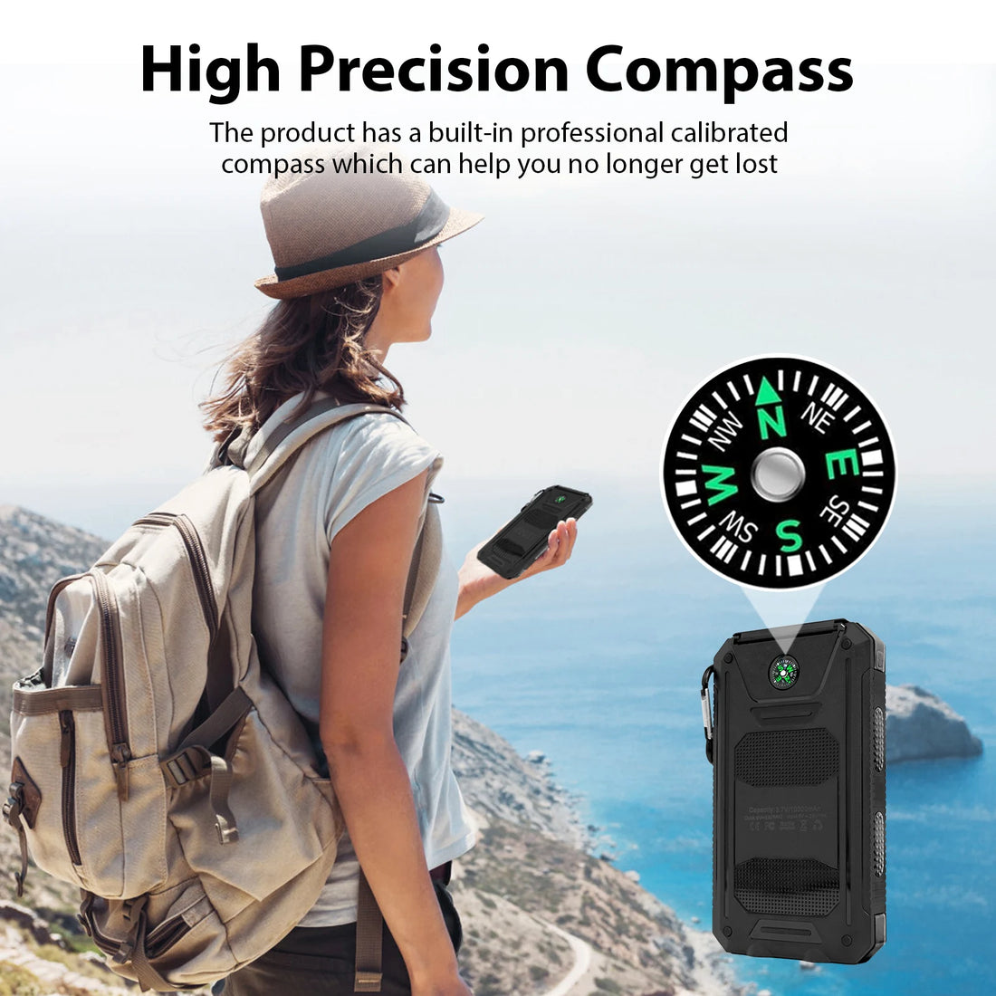 30000mAh Solar Power Bank – Fast Charging Portable Charger with Dual USB & LED Flashlight for iPhone, Samsung & Tablets
