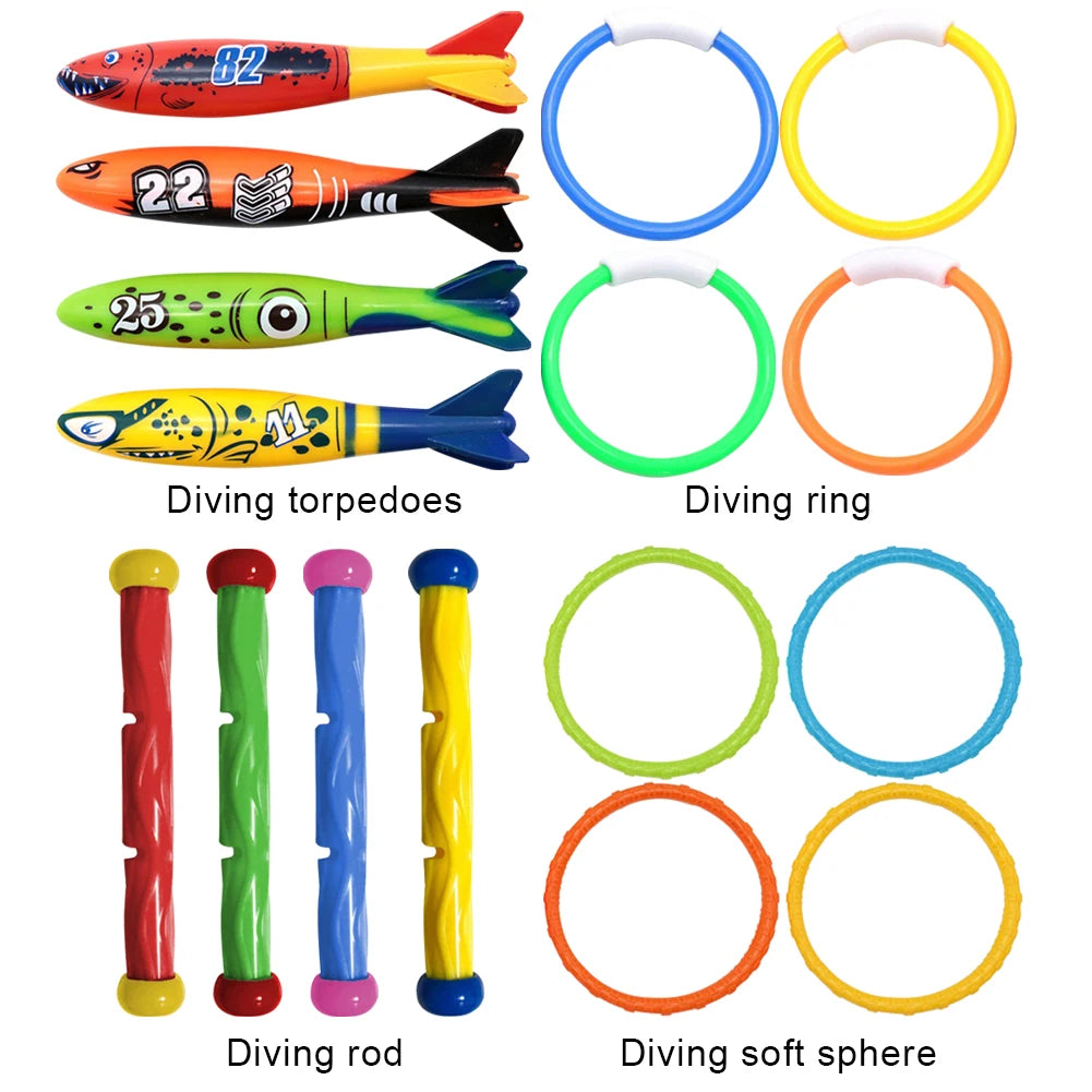 Kids Shark Rocket Pool Diving Toy Set – Summer Water Throwing Game, Swimming Training & Bath Toy for Toddlers and Children