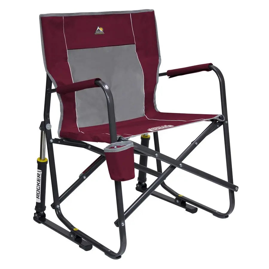 Freestyle Rocker Camping Chair – Portable Folding Rocking Chair with Durable Armrests, Drink Holder & Comfortable Back Support