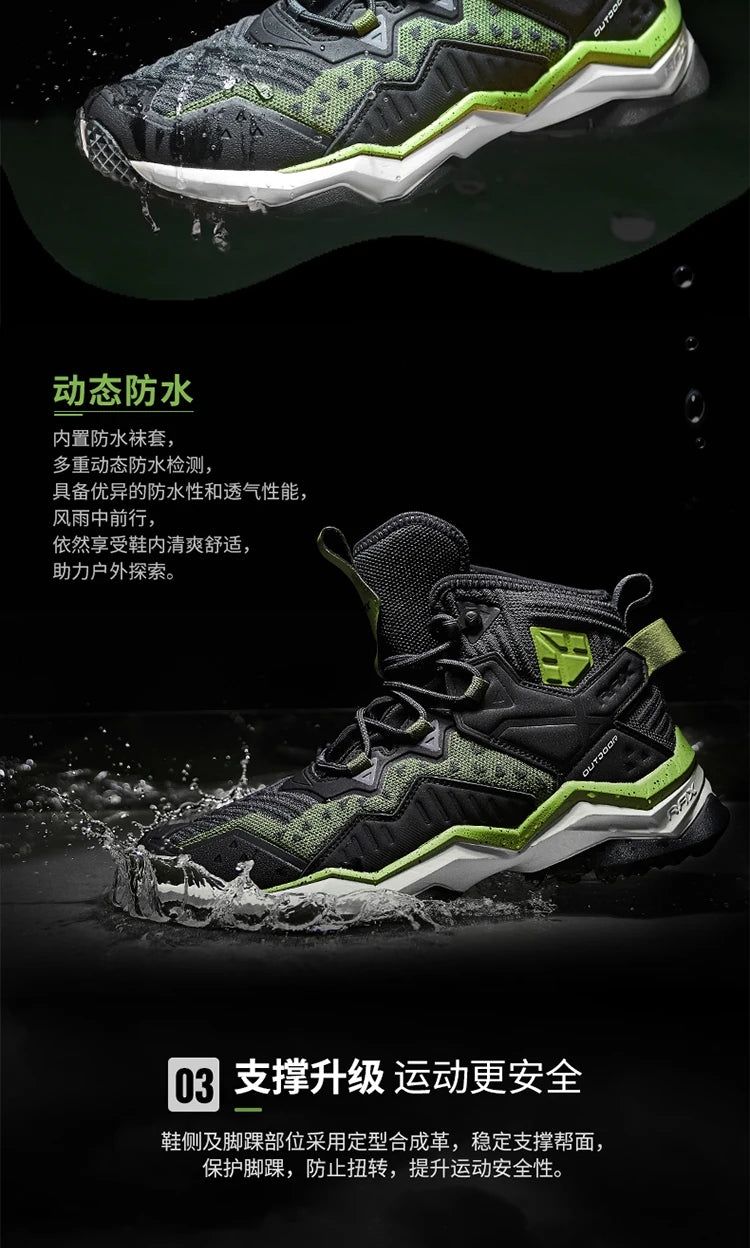 RAX Waterproof Mid-Top Hiking Shoes – Men’s & Women’s Leather Trekking Boots for Trail, Camping, Climbing & Outdoor Adventures