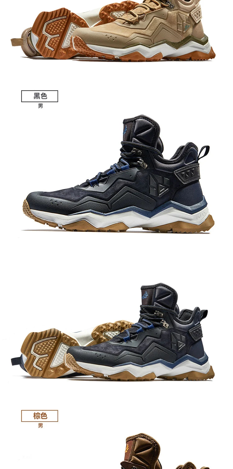 RAX Waterproof Mid-Top Hiking Shoes – Men’s & Women’s Leather Trekking Boots for Trail, Camping, Climbing & Outdoor Adventures